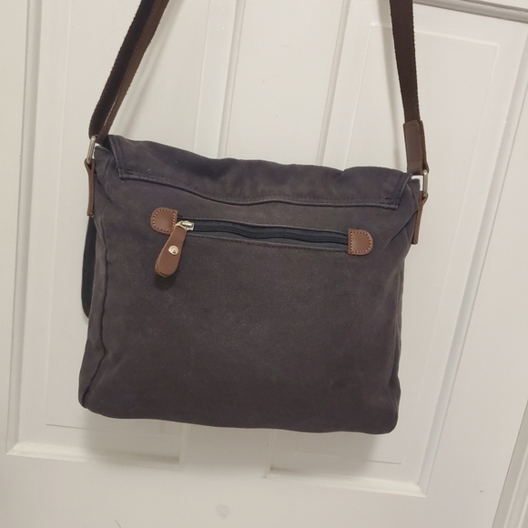 Augur Strauss & Co. Distressed Canvas with leather trim Messenger Bag - Picture 10 of 15
